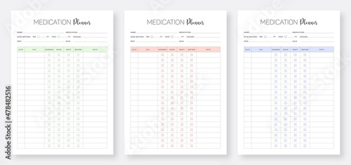 Medication planner template. Set of Medicine planner. Daily Medication Journal Template Set. Medication Log Book Template Set. Daily Personal Medication Administration Planner & Record Log Book.