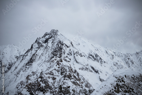 冬の西穂高岳から見る奥穂高岳方面