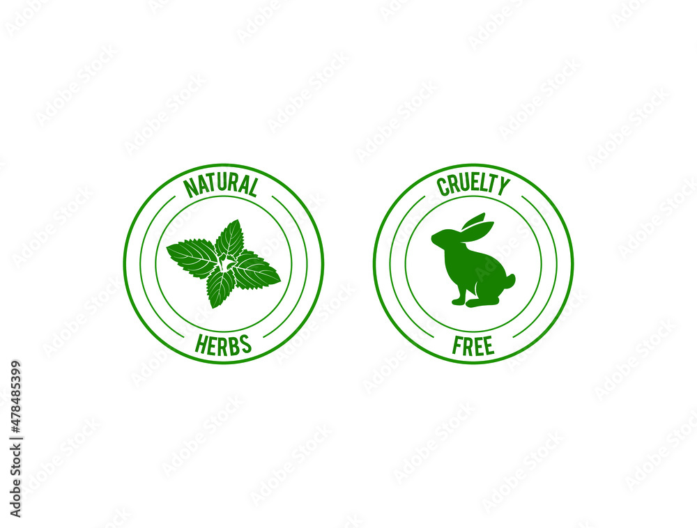 natural herbs and cruelty-free icon vector illustration natural herbs and cruelty-free icon vector illustration