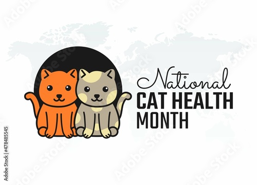 vector graphic of national cat health month good for national cat health month celebration. flat design. flyer design. flat illustration.