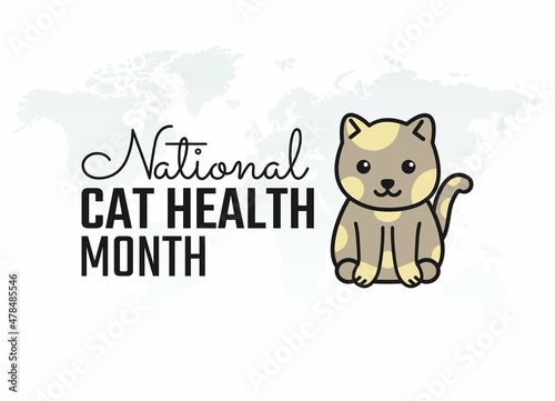 vector graphic of national cat health month good for national cat health month celebration. flat design. flyer design. flat illustration.
