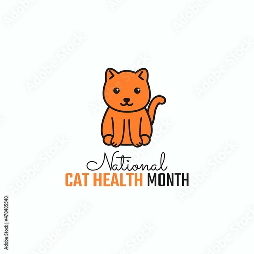 vector graphic of national cat health month good for national cat health month celebration. flat design. flyer design. flat illustration.