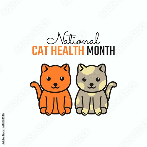 vector graphic of national cat health month good for national cat health month celebration. flat design. flyer design. flat illustration.