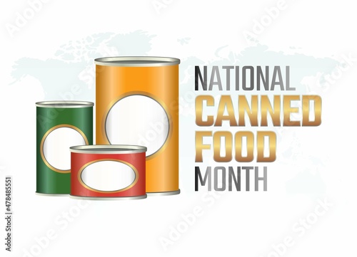vector graphic of national canned food month good for national canned food month celebration. flat design. flyer design. flat illustration.