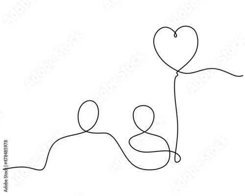 One continuous single line ...