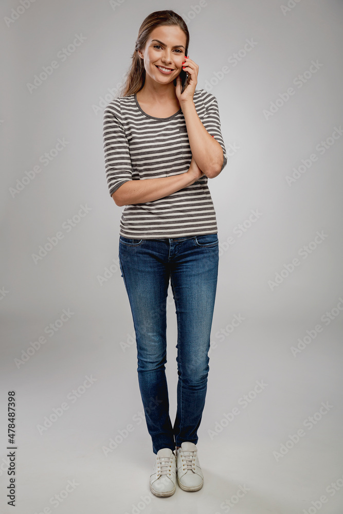 Beautiful woman talking on phone Beautiful woman talking on phone