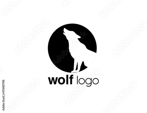 wold in the moon vector illustration logo