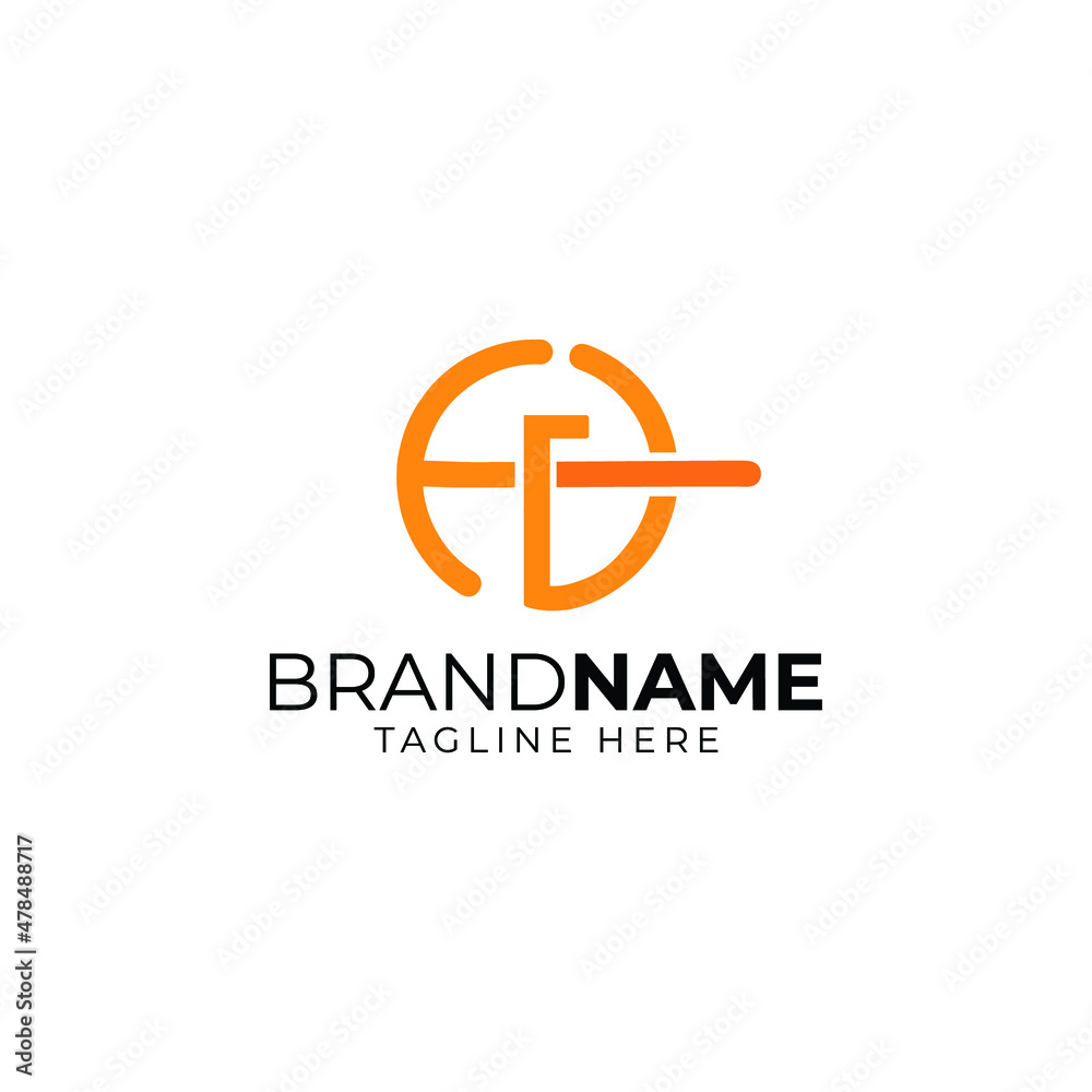 Obraz premium FG Letter Logo - GF Letter Monogram Logo Template with Orange color 