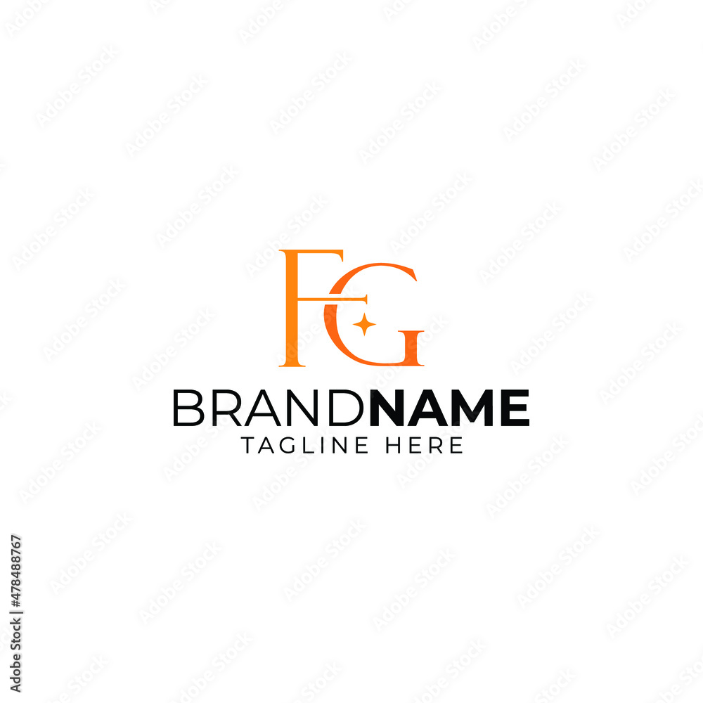 FG Letter Logo - GF Letter Monogram Logo Template with white background