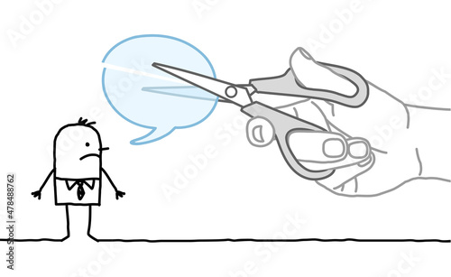 Big Hand, Cutting off the Speech of a Cartoon Man