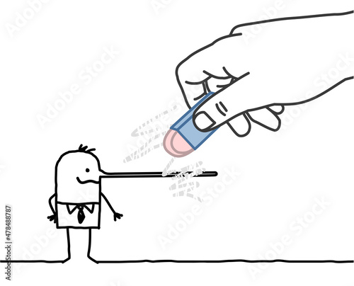 Big Hand, Erasing the Long Nose of a Liar businessman