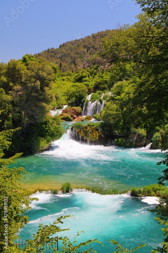 Croatia natural landmark - Krka waterfalls photo
