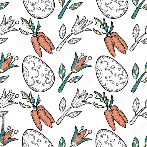 Easter vector pattern
 eggs and.
A type of pattern and decoration for the backrest for textiles, covers and packaging.
