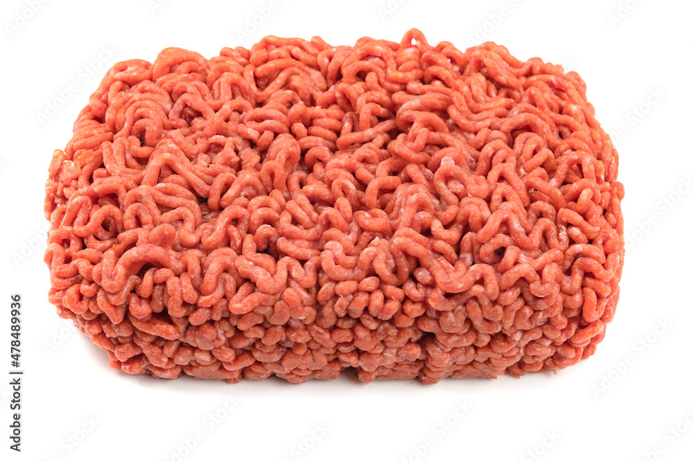 raw minced meat on white background raw minced meat on white background