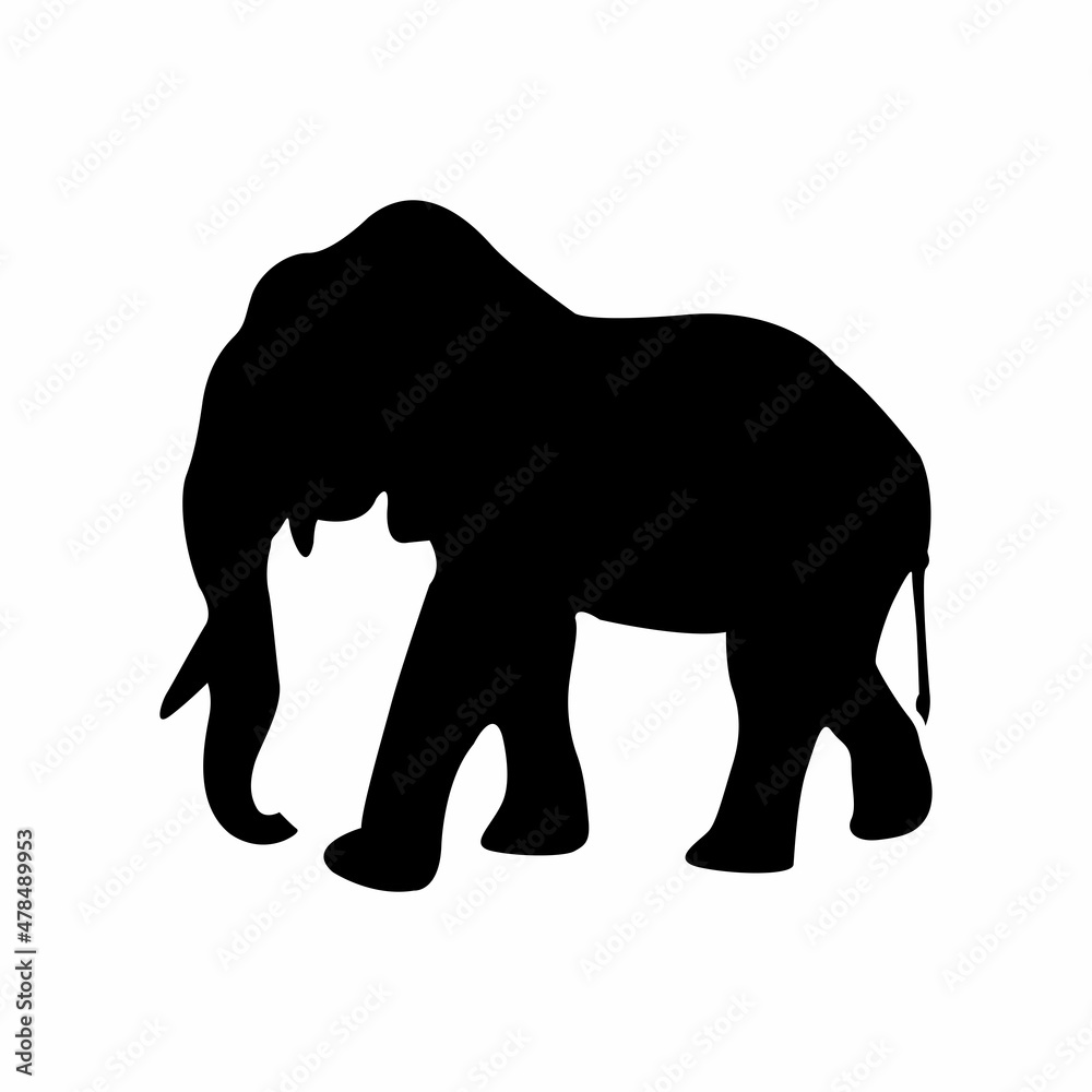 elephant vector icon, elephant silhouette design elephant vector icon, elephant silhouette design