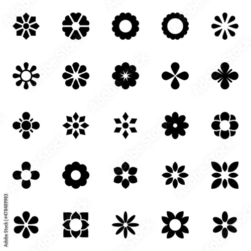 Glyph icons for flowers.