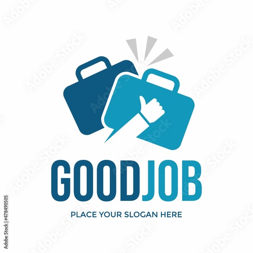 Good job vector logo template. This design use bag and work symbol. Suitable for business. 