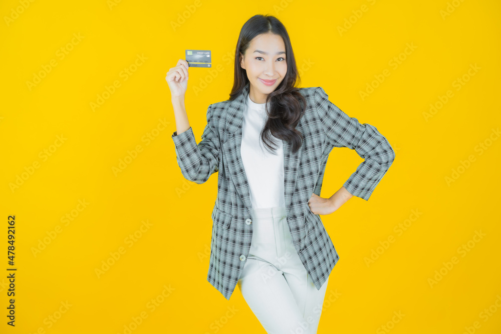 Portrait beautiful young asian woman smile with credit card Portrait beautiful young asian woman smile with credit card