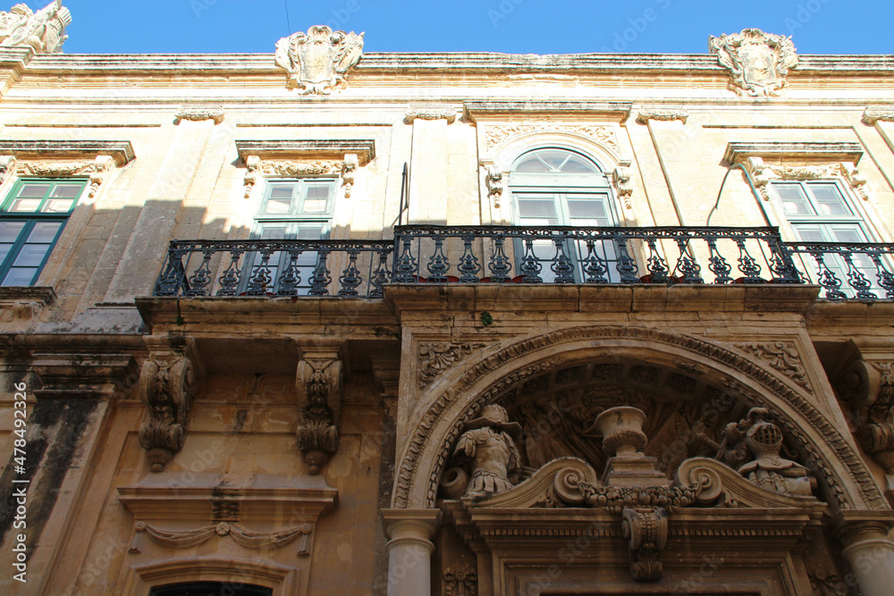 Fototapeta premium baroque palace (banca giuratale) in mdina (malta)