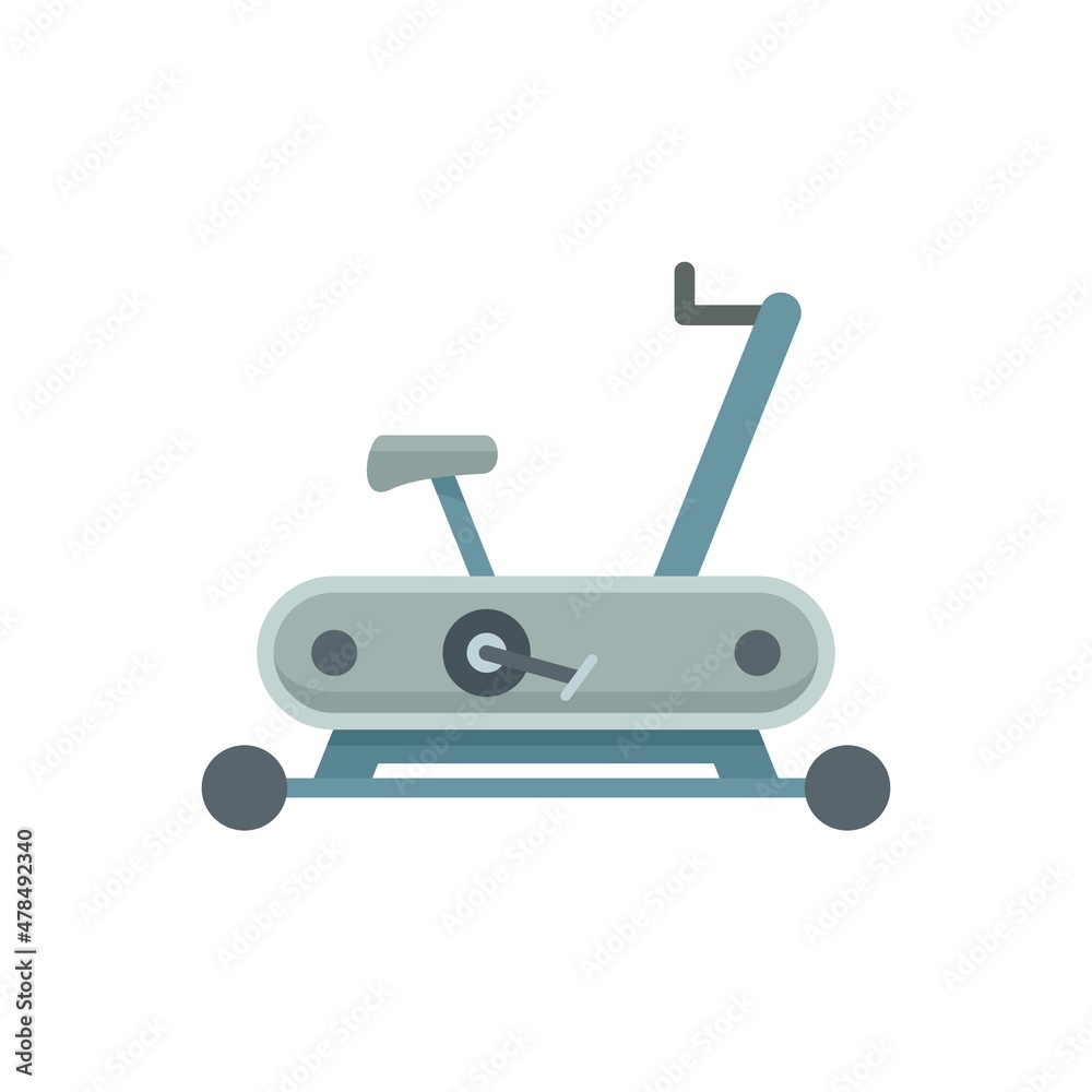 Workout exercise bike icon flat isolated vector Workout exercise bike icon flat isolated vector