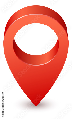 Realistic map pin. Red location pointer. Navigation tag Free Download Realistic map pin. Red location pointer. Navigation tag - GFXLoad