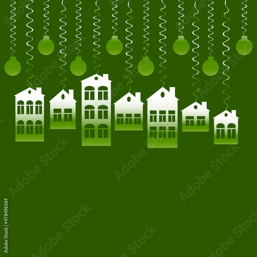 advertising banner or postcard - housewarming, sale or rental of housing on a turnkey basis. Apartments or houses