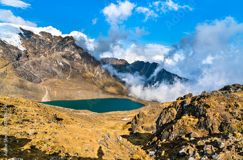 Lake at the Huaytapallana mountain range in Huancayo - Junin, Peru