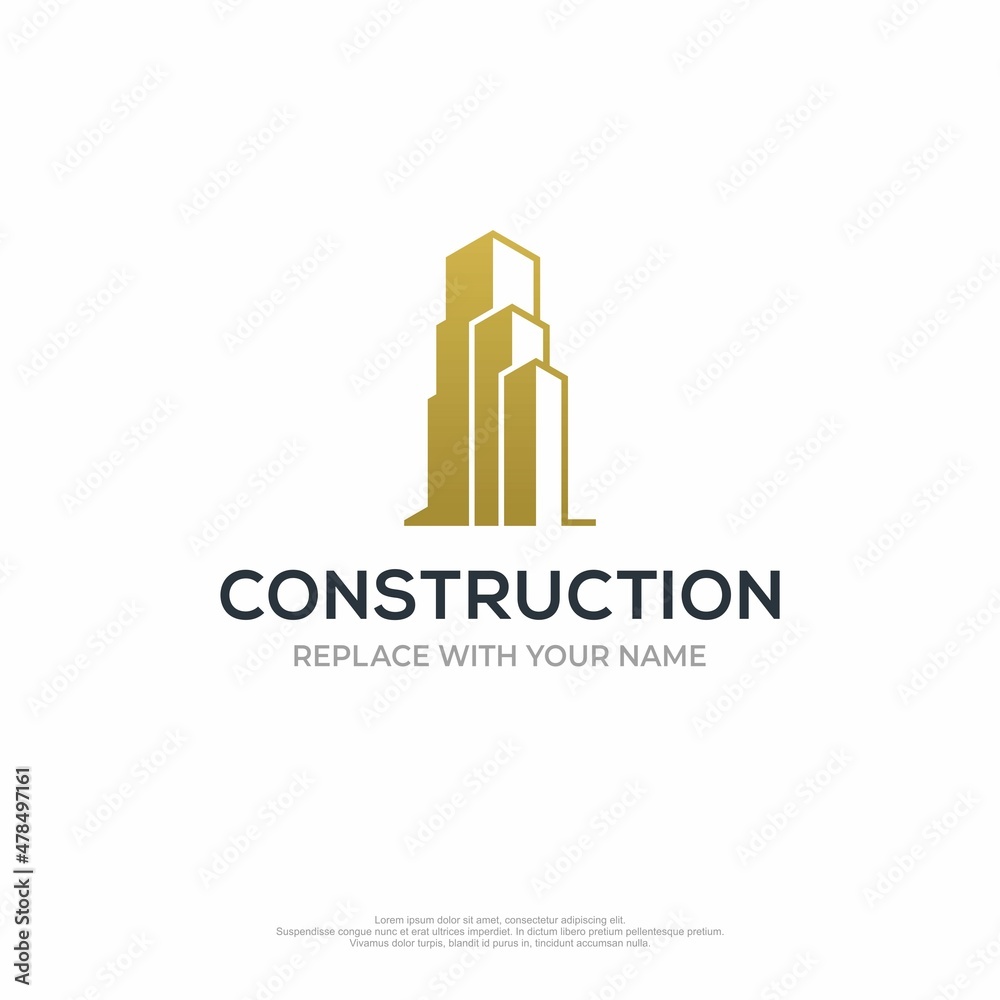 Construction logo with the building icon