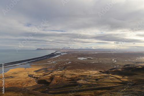 Hlidarvegur in winter time  east coast  iceland photo