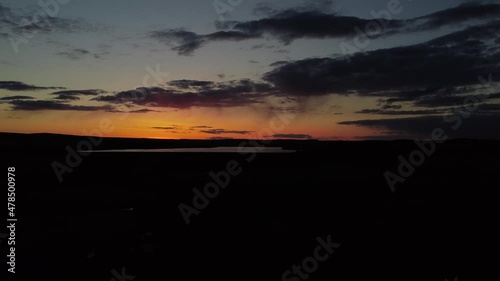 Drone Footage of a Sunset over The English Pennines, near Hadrian's Wall - One of the world's most scenic destinations photo