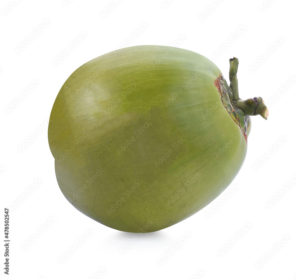 Fresh green coconut with straw ready to drinking isolated on white background. Fresh green coconut with straw ready to drinking isolated on white background.