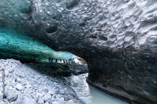 Ice Caves in Glacier at Jokulsarlon, Iceland