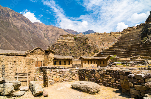 Canvastavla Inca archaeological site at Ollantaytambo in the Sacred Valley of Peru