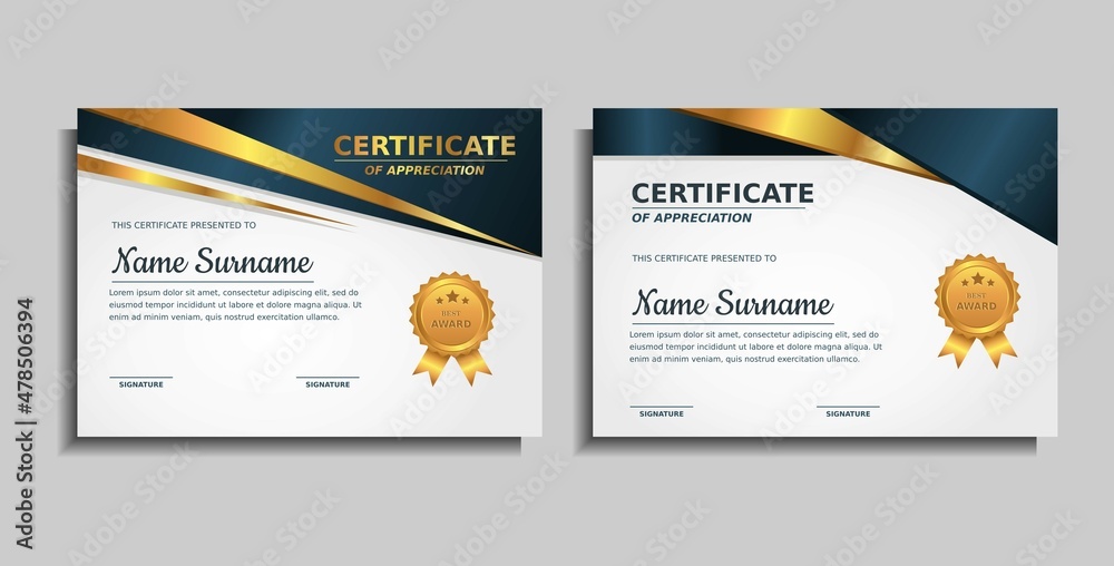Fototapeta premium achievement award certificate design template