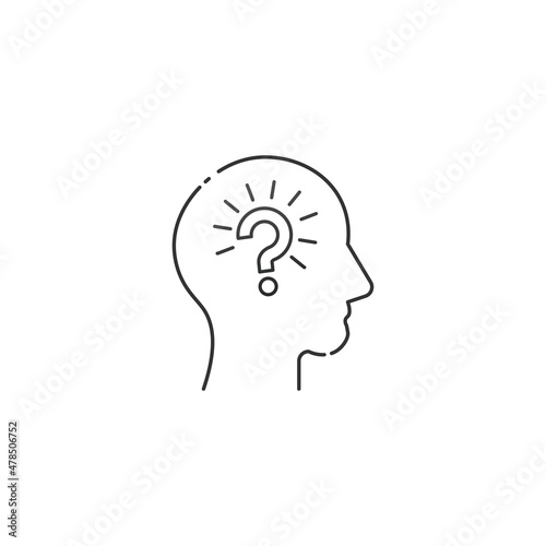 Human head profile and ques...