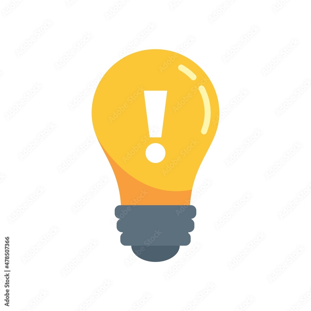 Light bulb idea icon flat isolated vector Light bulb idea icon flat isolated vector