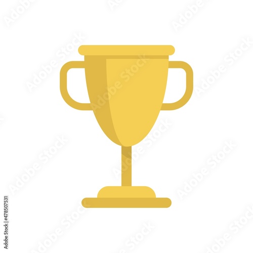 Golden cup icon flat isolated vector