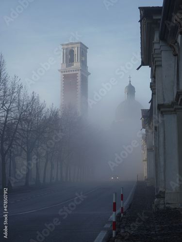 Basilica di Monte Berico nella nebbia, Vicenza photo