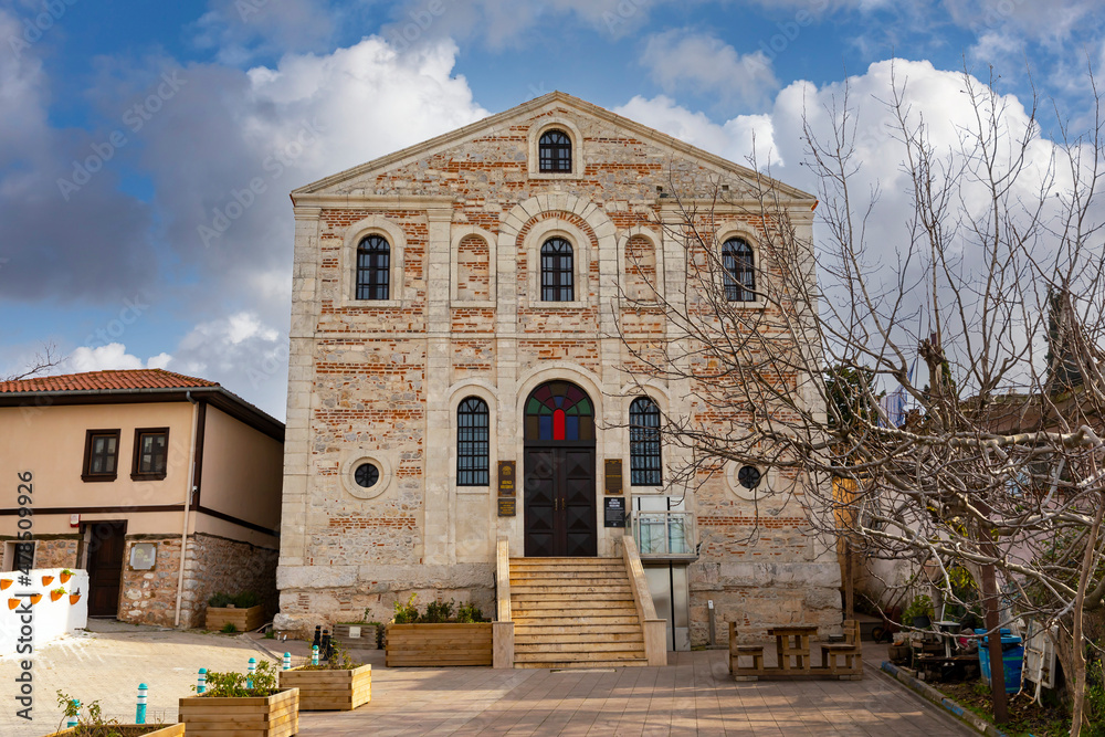 Fototapeta premium Bursa, Turkey, December 25, 2021: Golyazı St. Panteleimon Church is one of the important and original examples of Anatolian Greek Orthodox churches, Bursa, Turkey