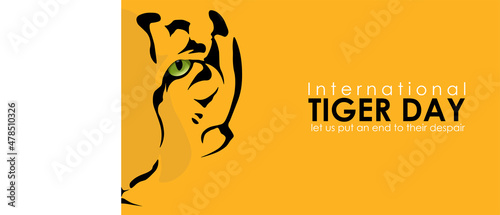 vector illustration of international tiger day.