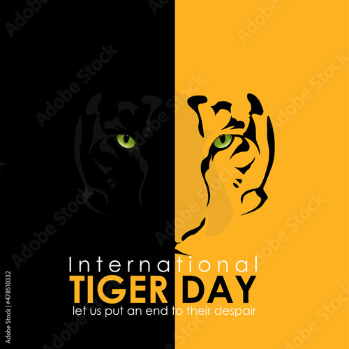 vector illustration of international tiger day.