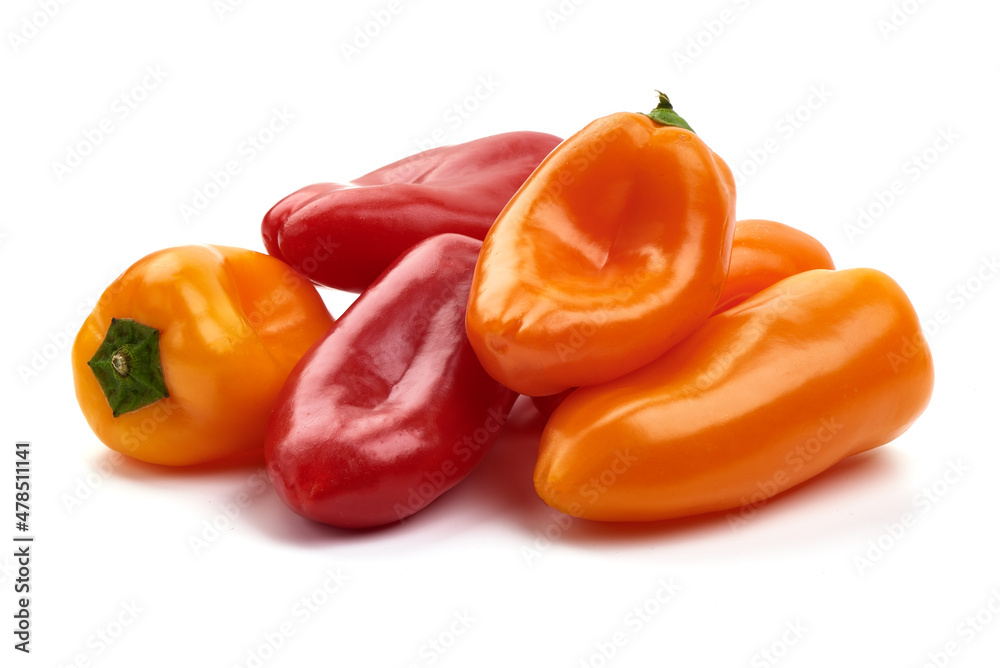 Sweet peppers, isolated on white background. Sweet peppers, isolated on white background.