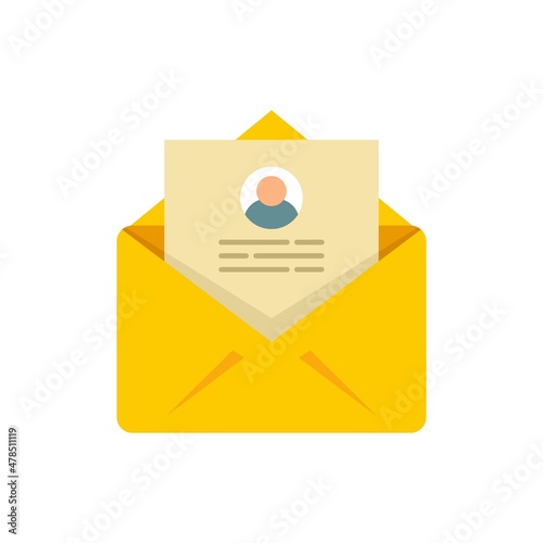 Personal information mail icon flat isolated vector