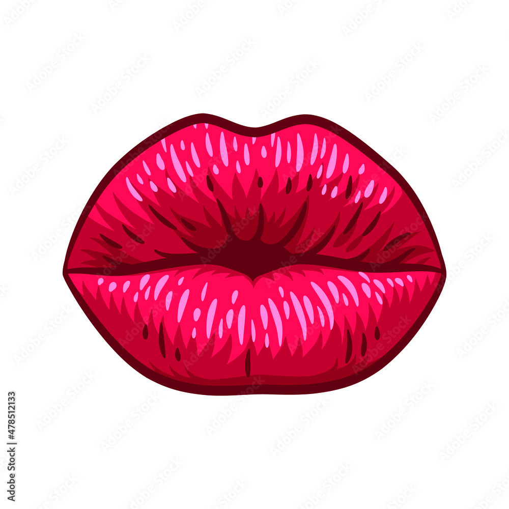 Beauty female lips vector illustration, female lips pop art style Beauty female lips vector illustration, female lips pop art style