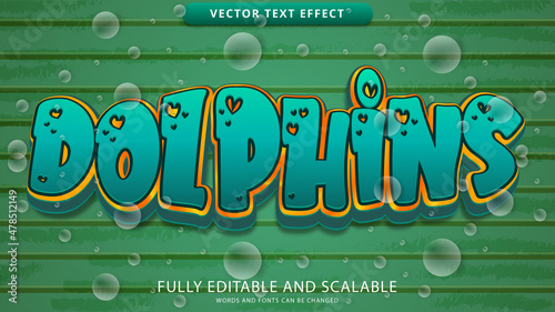 dolphin text effect editable eps file photo