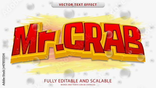 crab text effect editable eps file