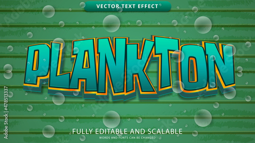 plankton text effect editable eps file