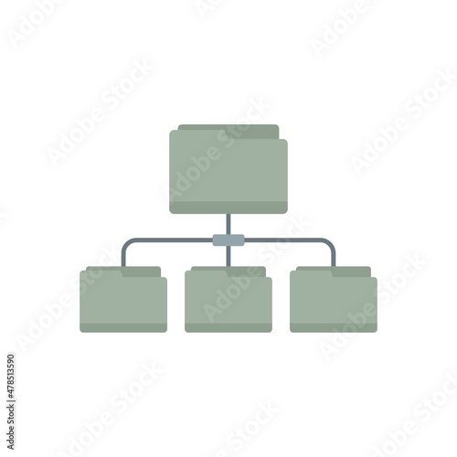 Folder network icon flat isolated vector