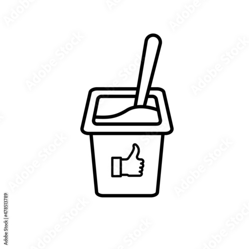 Yogurt icon in line style