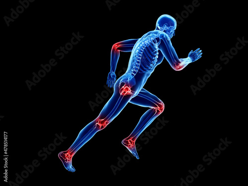 3d rendered illustration of a joggers skeleton © Sebastian Kaulitzki